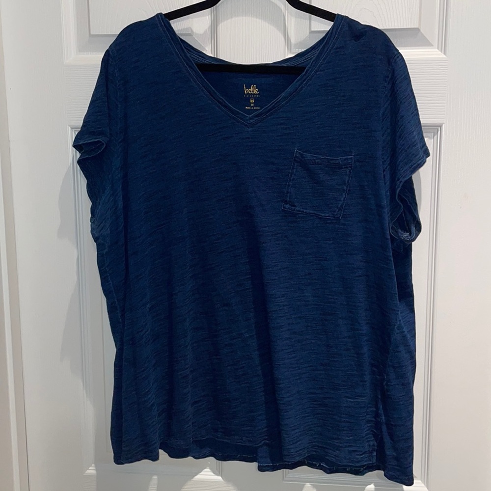 Belle by Kim Gravel Denim Was my Tee w/ Chest Pocket